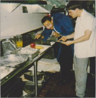 Waiter in a halloween costume thats me in the chefs whites