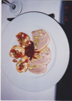 Duck Galantine  Red Onion Chutney croutions with tomato concasse and parm