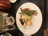 poached salmon with hollandaise