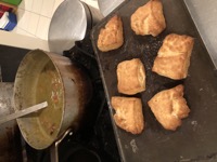 mmmm biscuits and split pea with ham shank