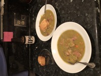 mmmm biscuits and split pea with ham shank